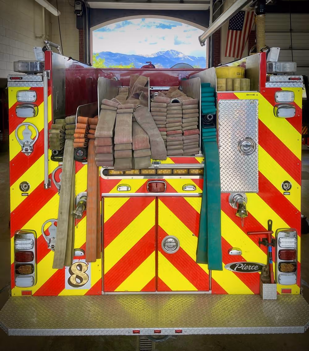 Hose bed of a Colorado Springs fire engine