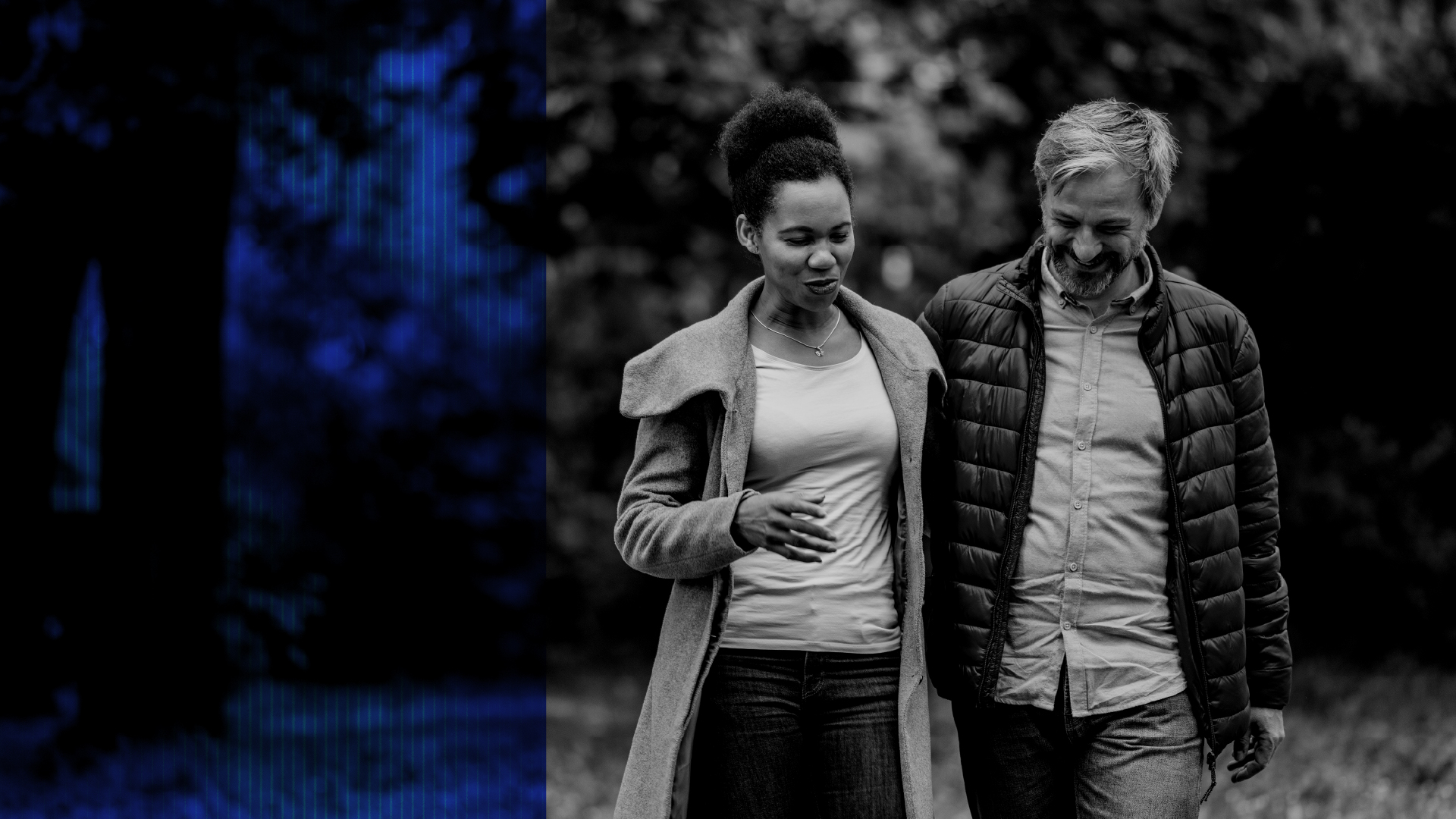 Two people walking outdoors together