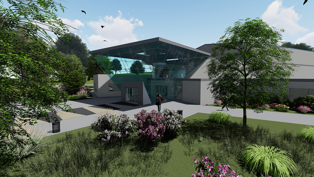 Saltlake Park Recreation Building entrance design rendering