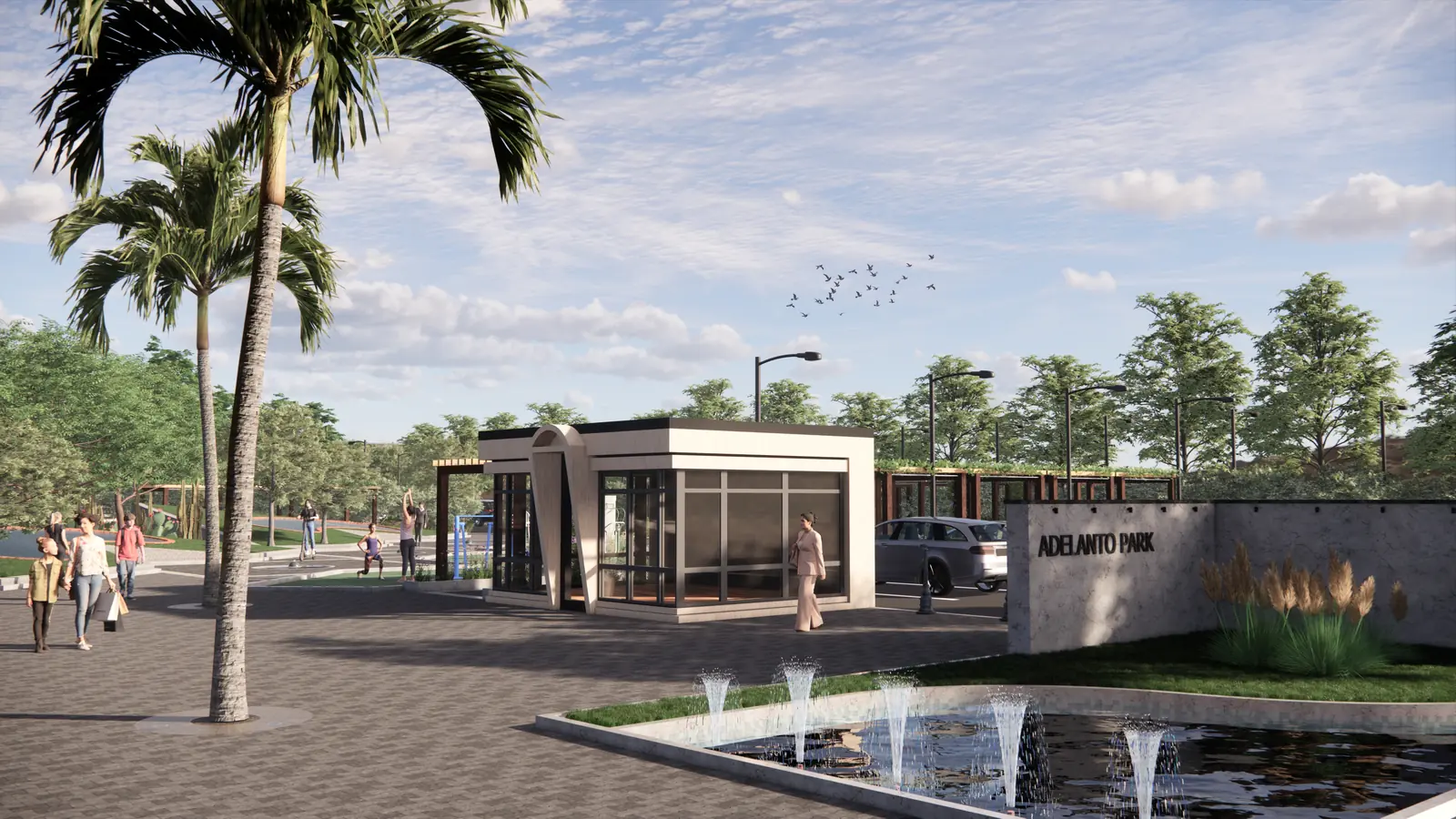 Bellflower Park — Adelanto Neighborhood Park 2023 Feb 24 - Render View 01