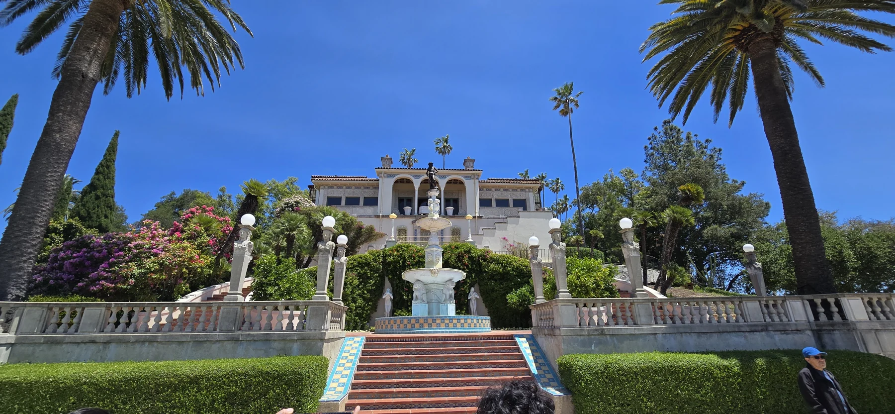 Hearst Castle and its landscaped approach in California