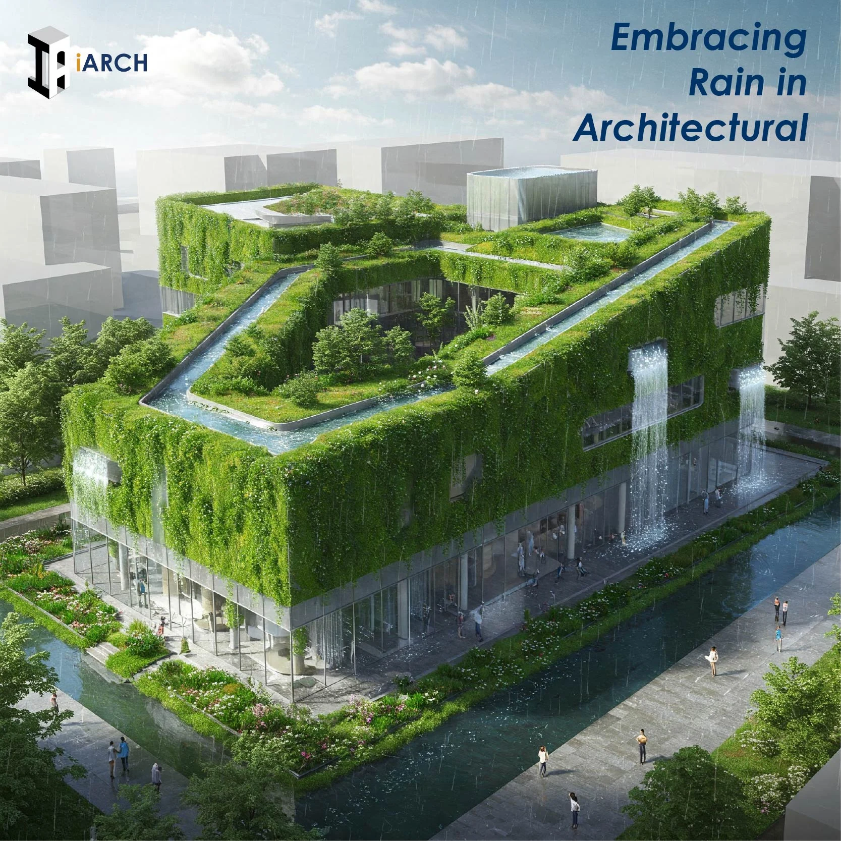 iARCH editorial graphic about rain and architectural design