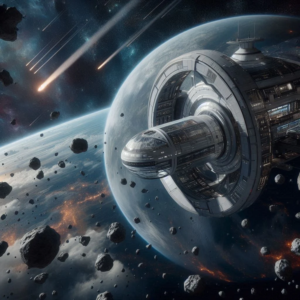 Concept illustration of architecture in space