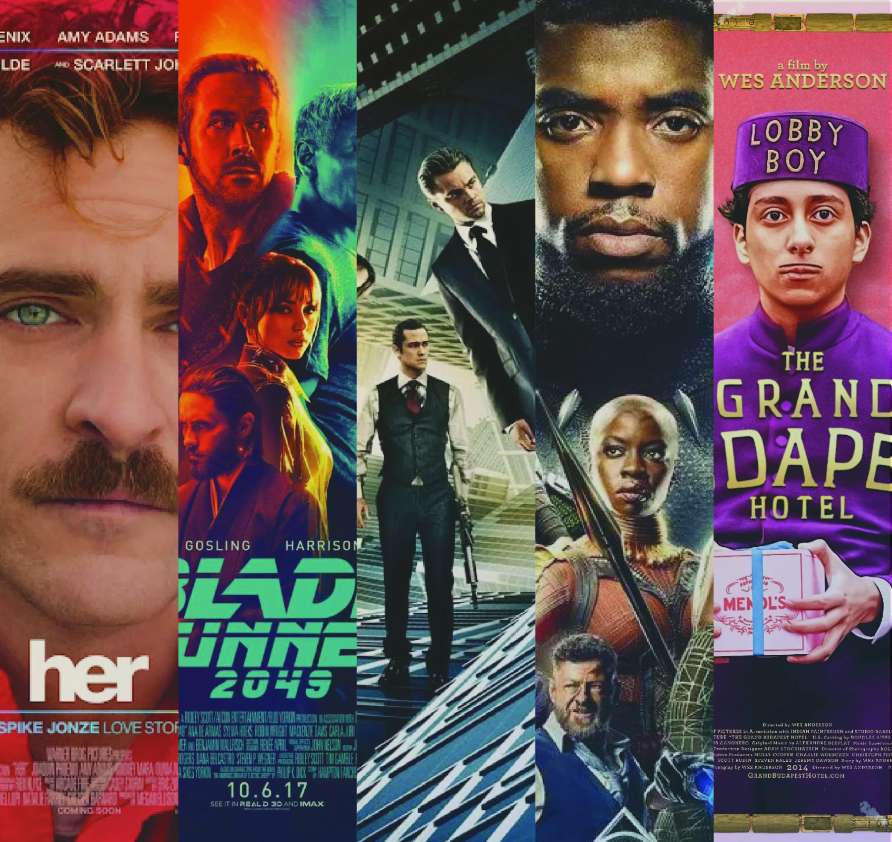 Movie poster collage accompanying a discussion of architecture in film