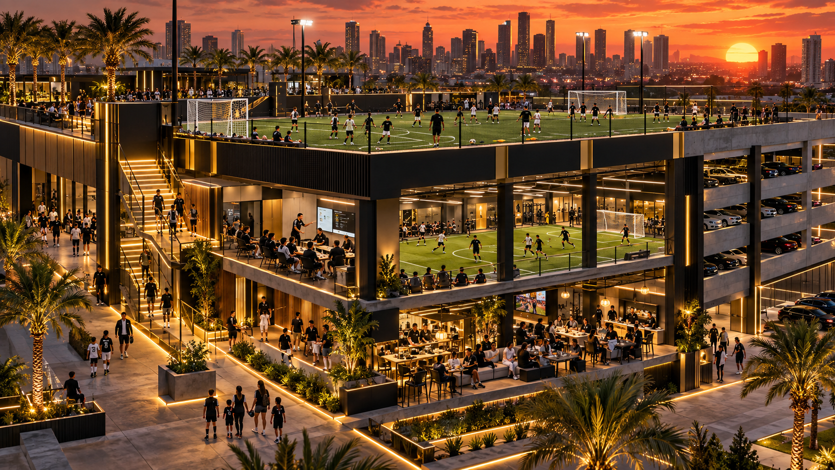 Concept illustration of a possible multiuse sports environment; not an APG-owned, completed or operating property.