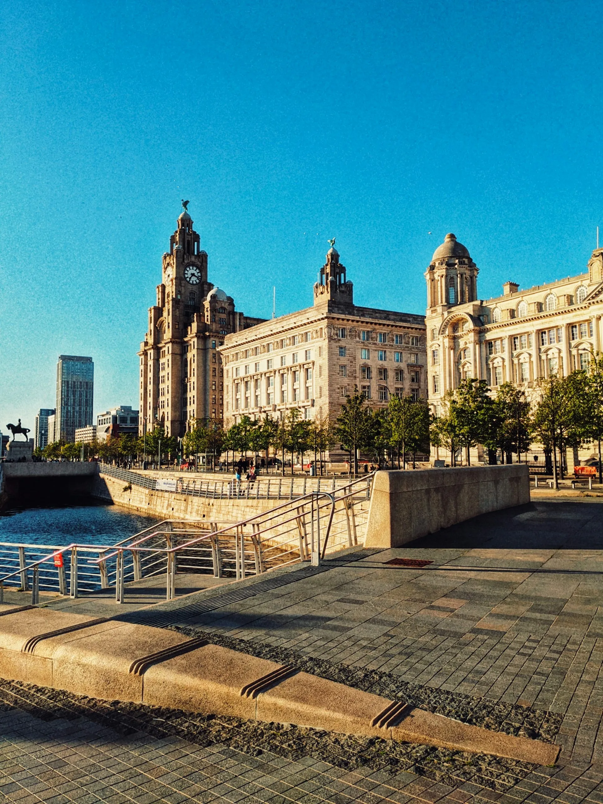 The Liverpool waterfront and Pier Head at dusk, one of the strongest short-let markets outside London