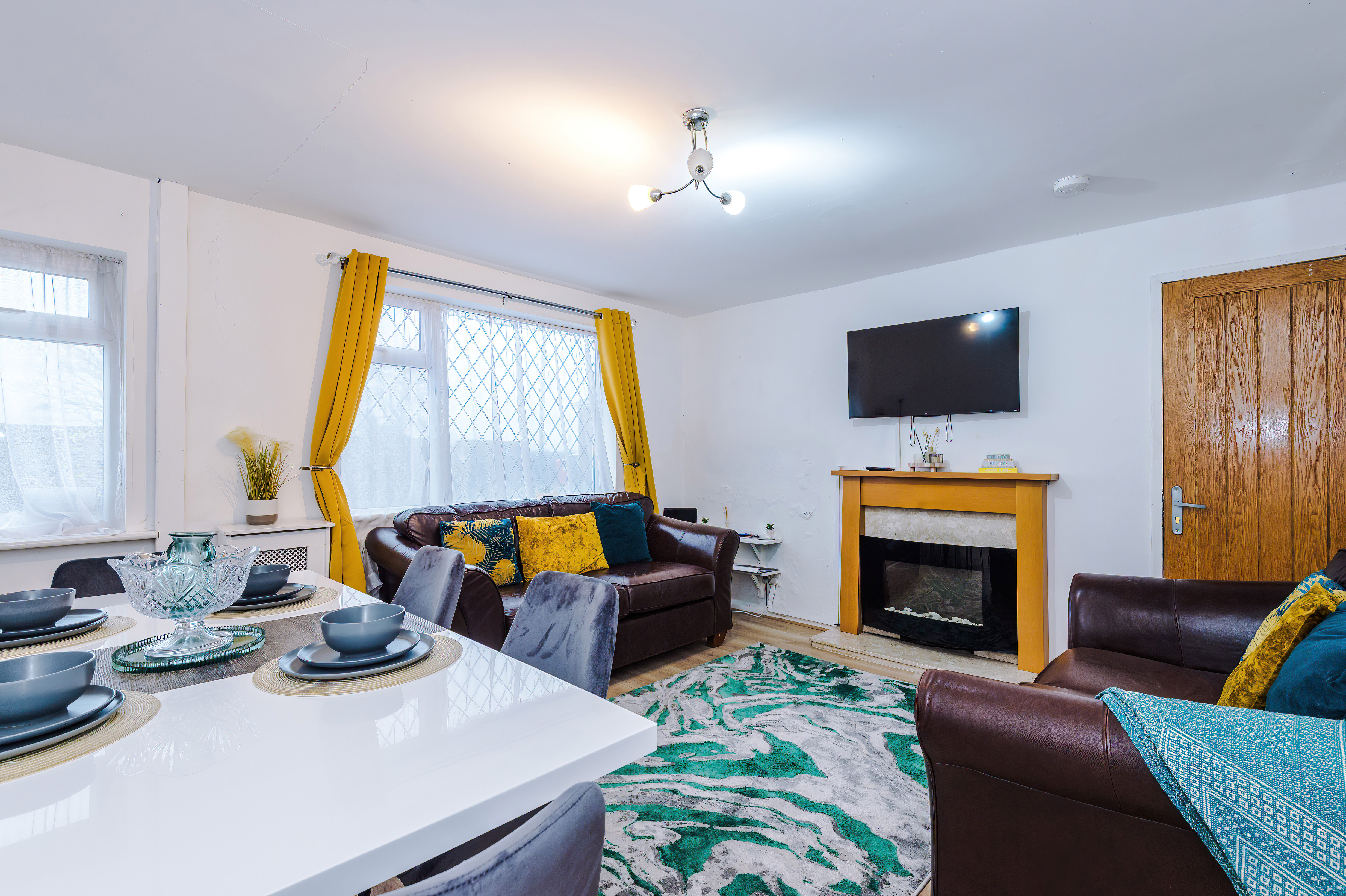 A professionally styled and photographed short-let interior ready for guests