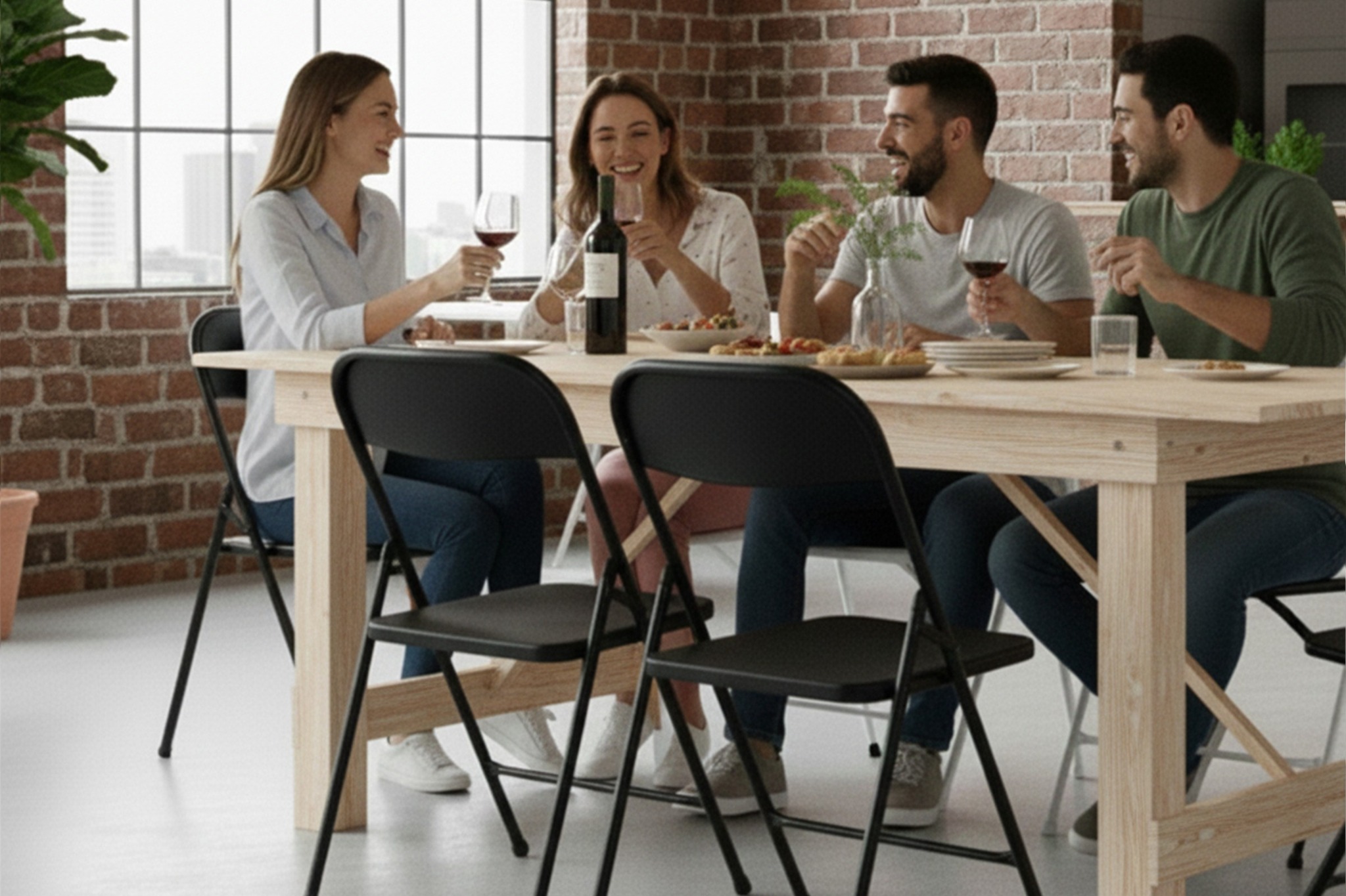 A furnished workplace environment