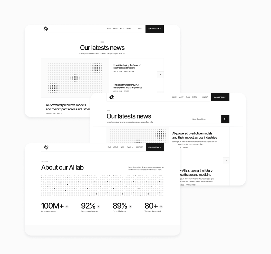 Sections Included - Quantum | Webflow Template