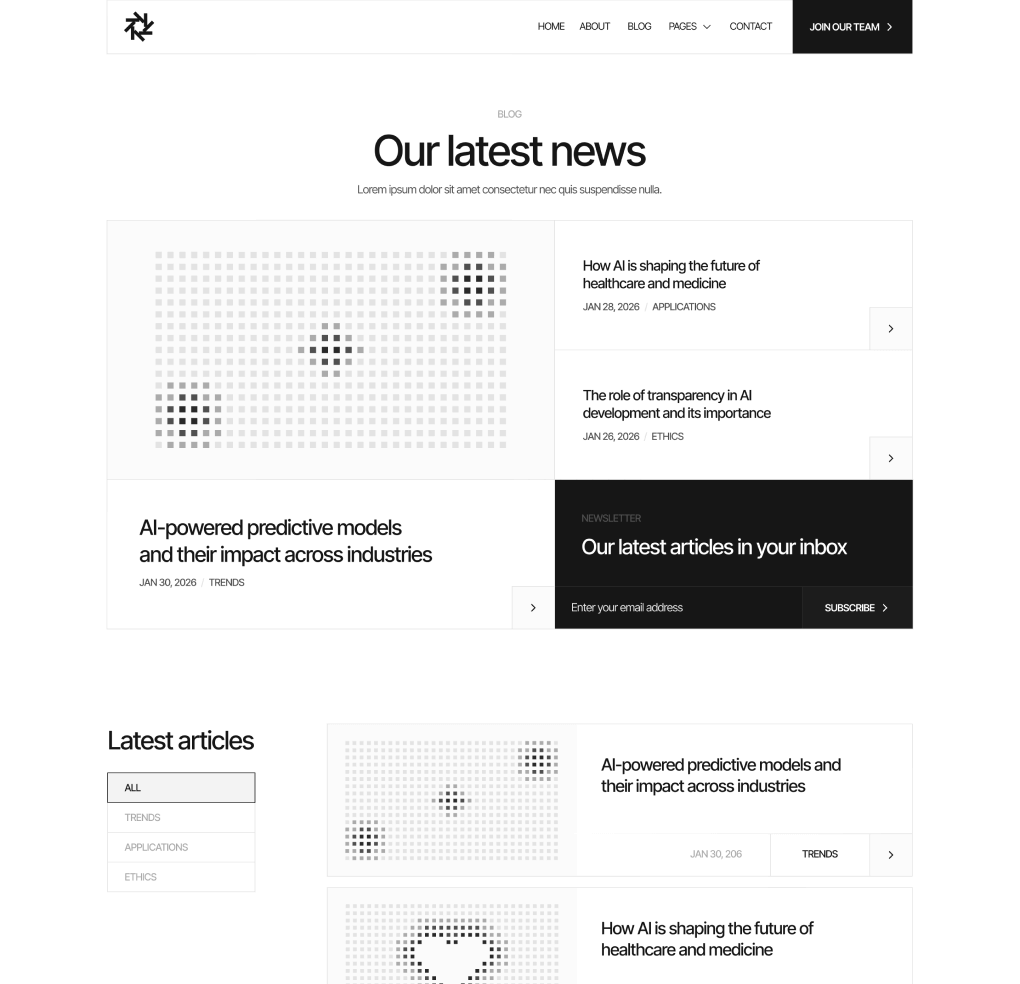Quantum - Blog V2 Page - AI Research Lab Webflow Template