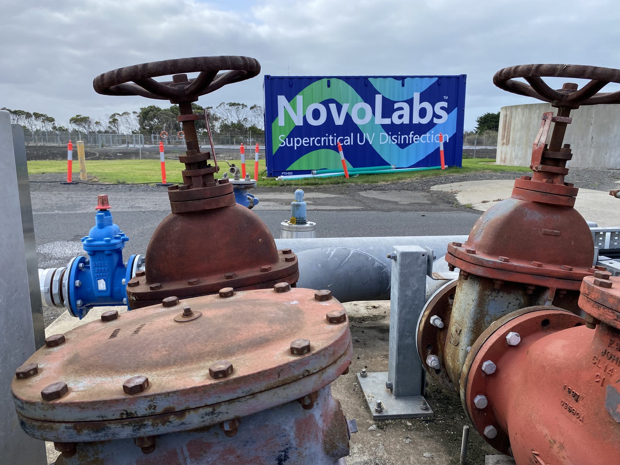 Existing plant valves in front of a newly installed system