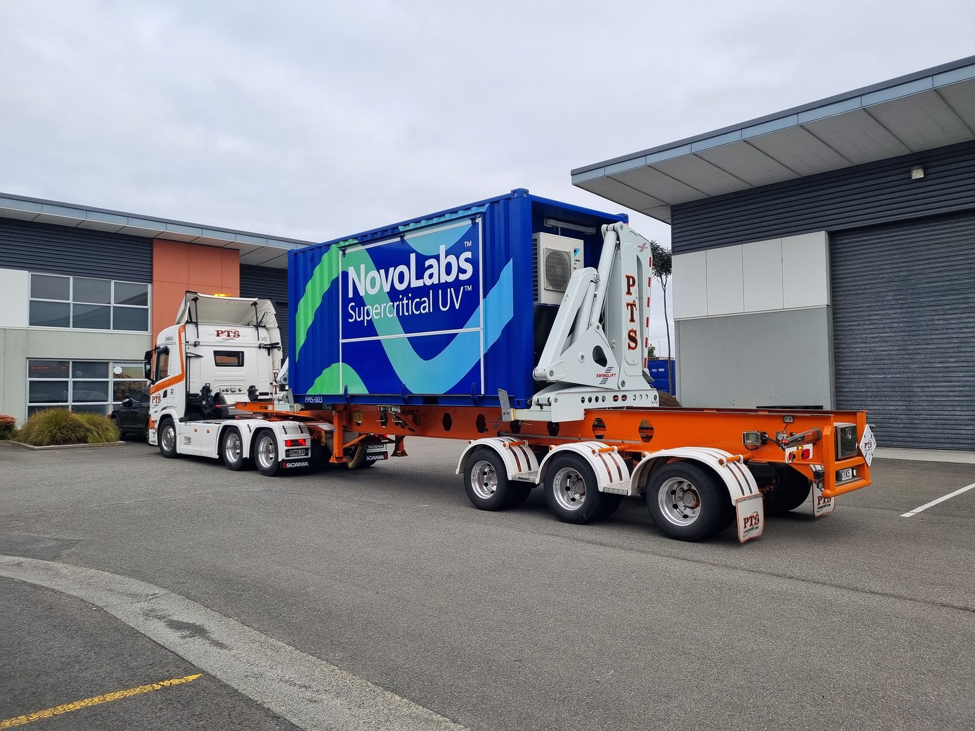 A completed unit loaded for dispatch