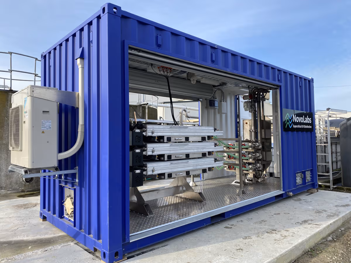 Disinfection system treating meat plant effluent