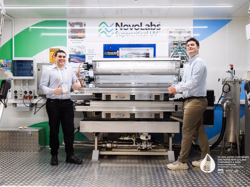 NovoLabs engineers working on a disinfection module