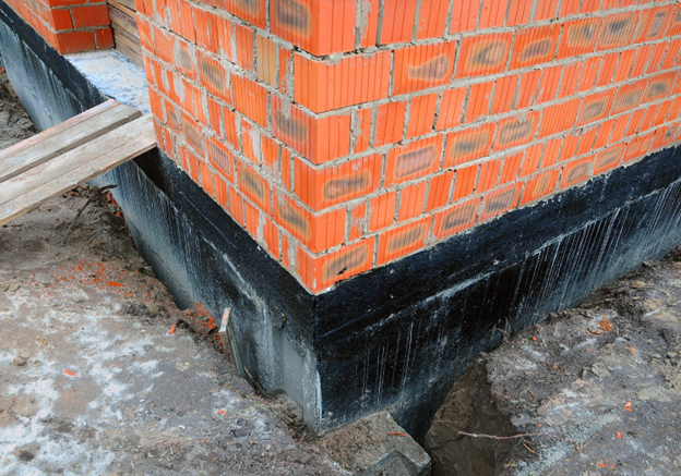 Exterior waterproofing to protect the basement from water damage"
