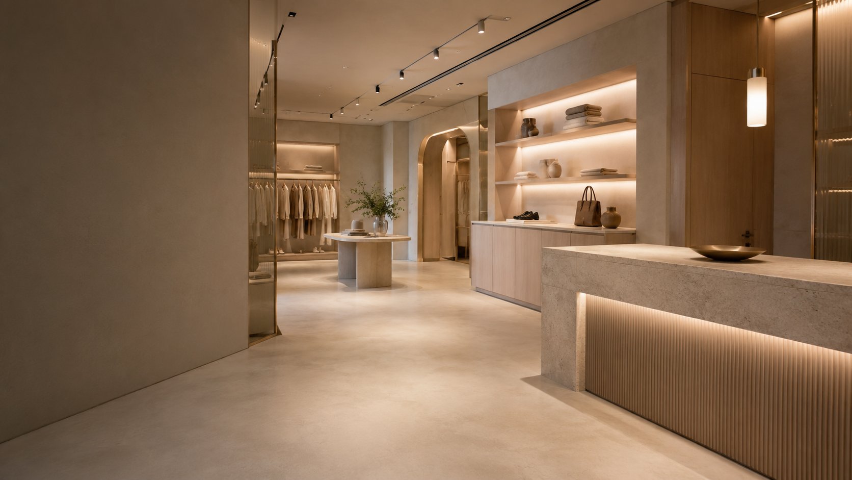 Refined retail boutique renovation interior