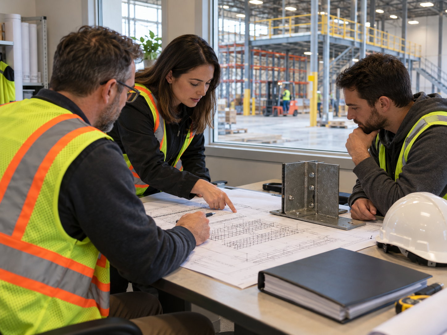 Phase 2 warehouse design, permit and procurement coordination with consultants reviewing structural drawings
