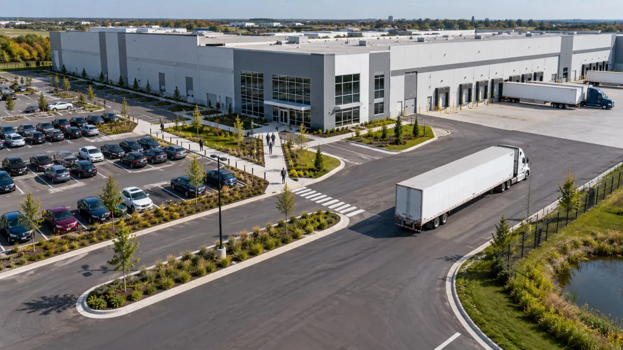 Separate Truck, Car and Pedestrian Movement Where the Site Allows