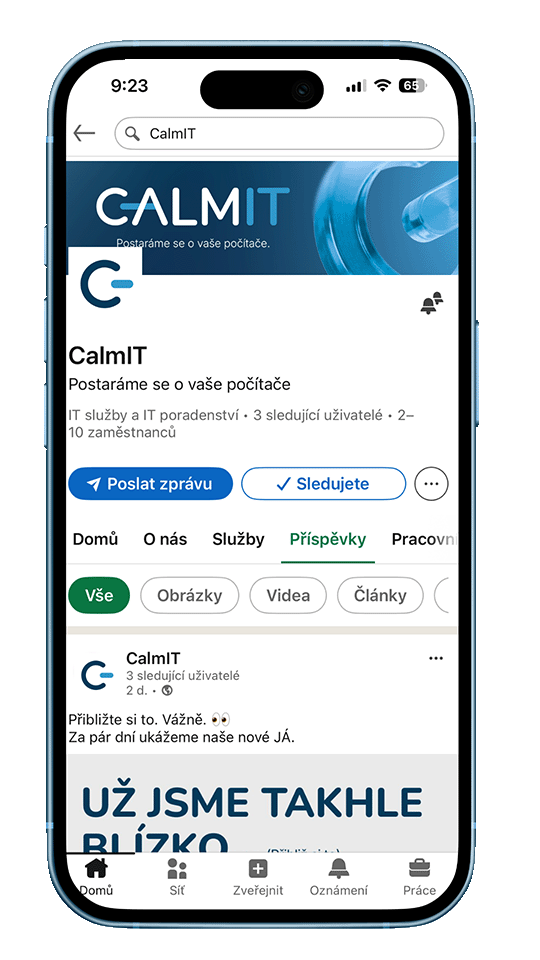 Mobil s fotkou Linkedin