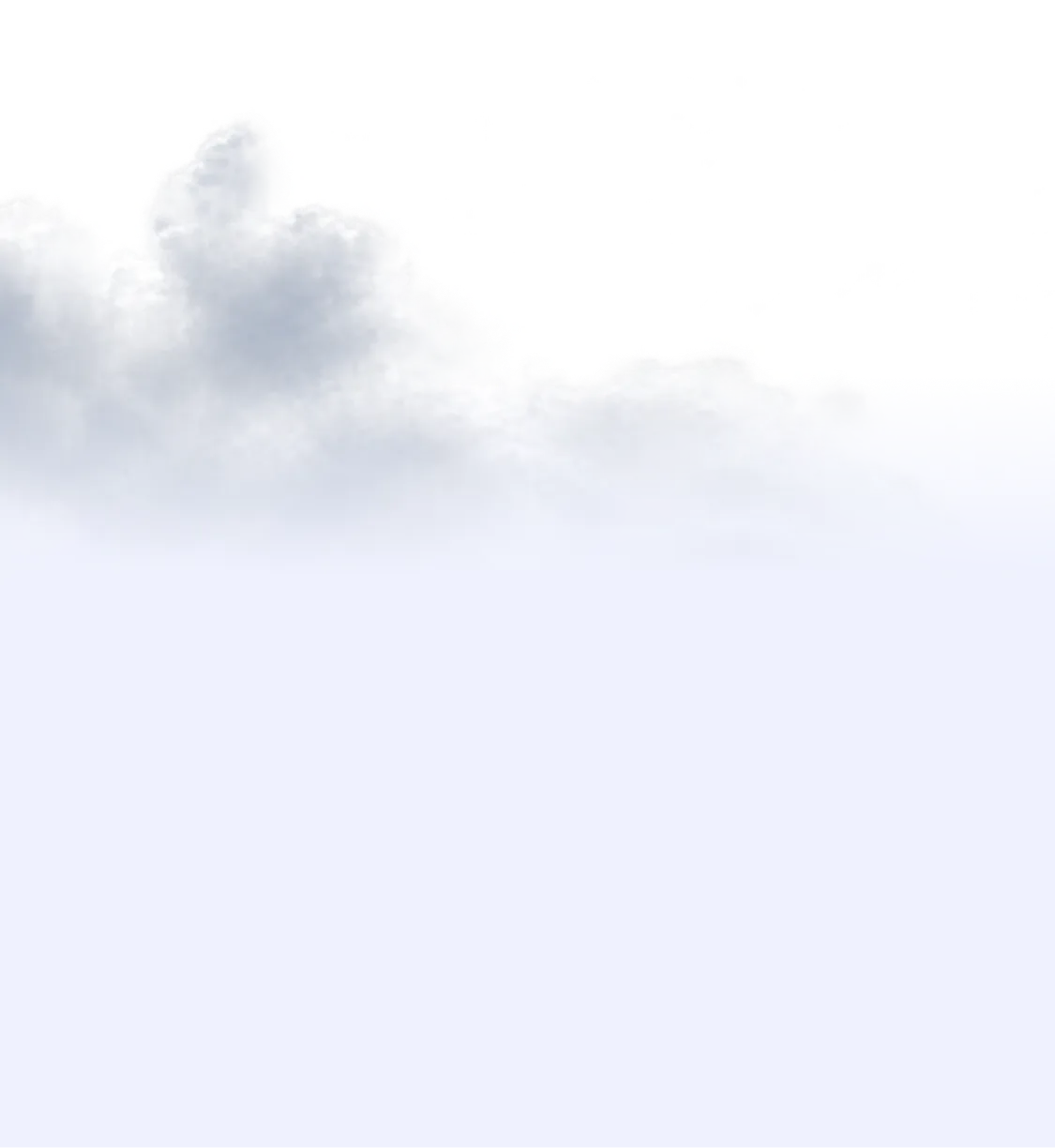 Soft, light gray and white clouds with a transparent background.