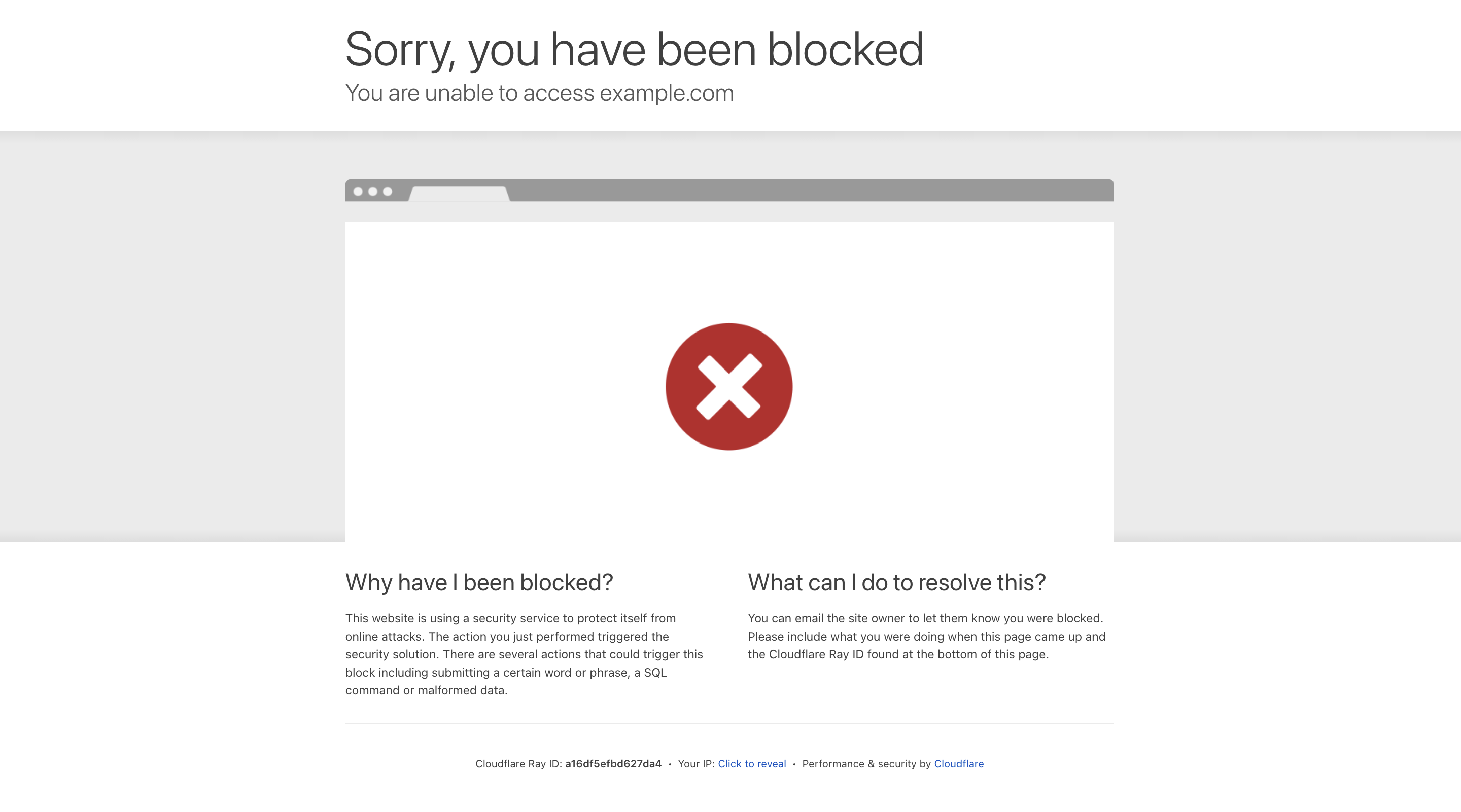 Cloudflare WAF block page Cloudflare block page