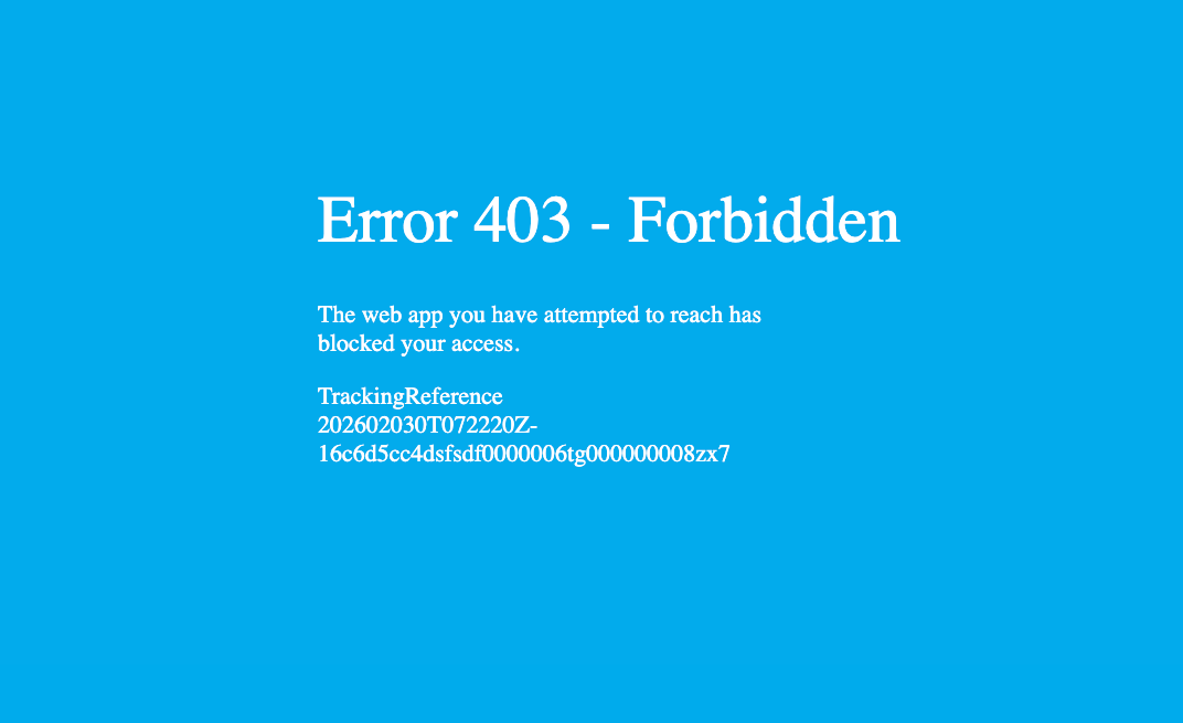 Azure Front Door WAF block page Azure Front Door block page