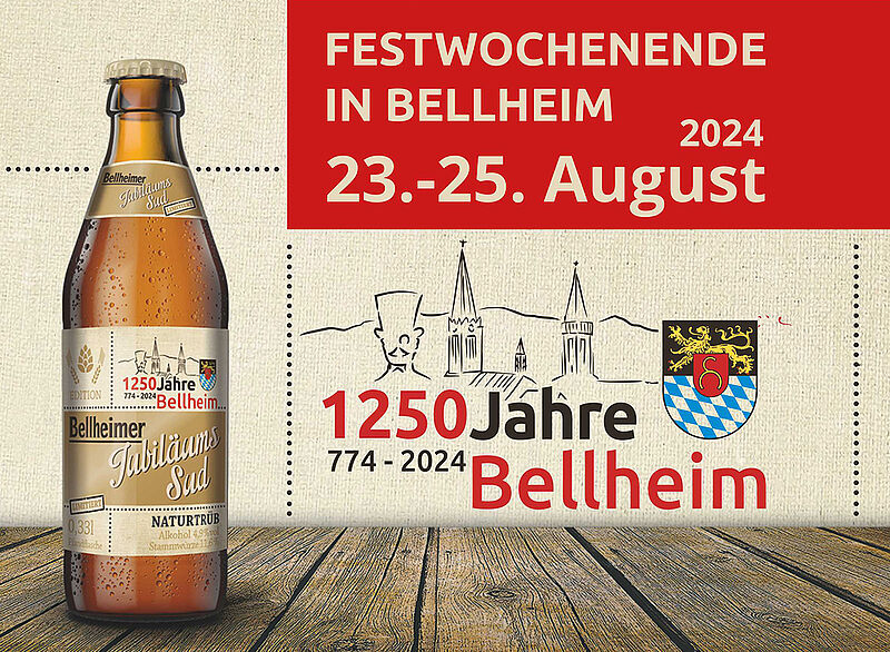 Flasche Bellheimer Jubiläums Sud zum Festwochenende 1250 Jahre Bellheim vom 23. bis 25. August 2024