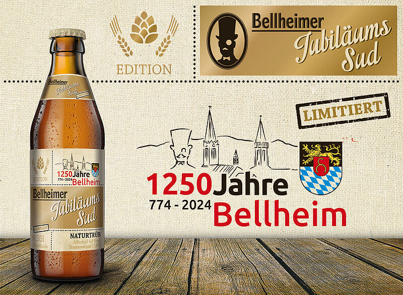 Flasche Bellheimer Jubiläums Sud, limitierte Edition zu 1250 Jahre Bellheim