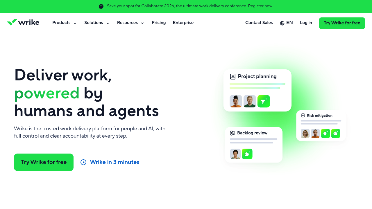 Screenshot of https://www.wrike.com