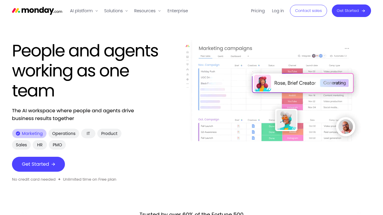 Screenshot of https://monday.com