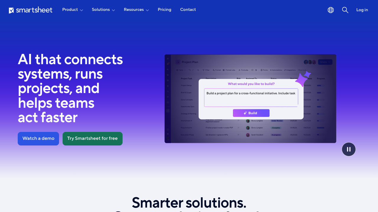 Screenshot of https://www.smartsheet.com
