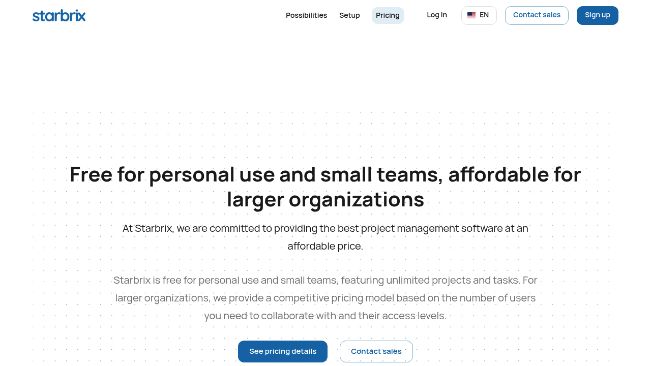 Screenshot of https://starbrix.app/en/pricing