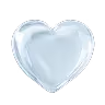 Transparent glass heart illustration icon.