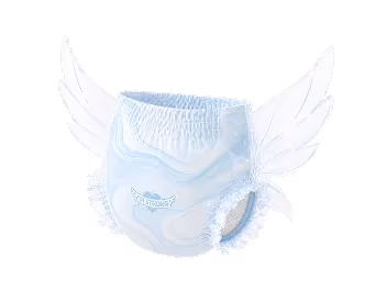 Blue Ashbond diaper with the hidden crystal artwork revealed.