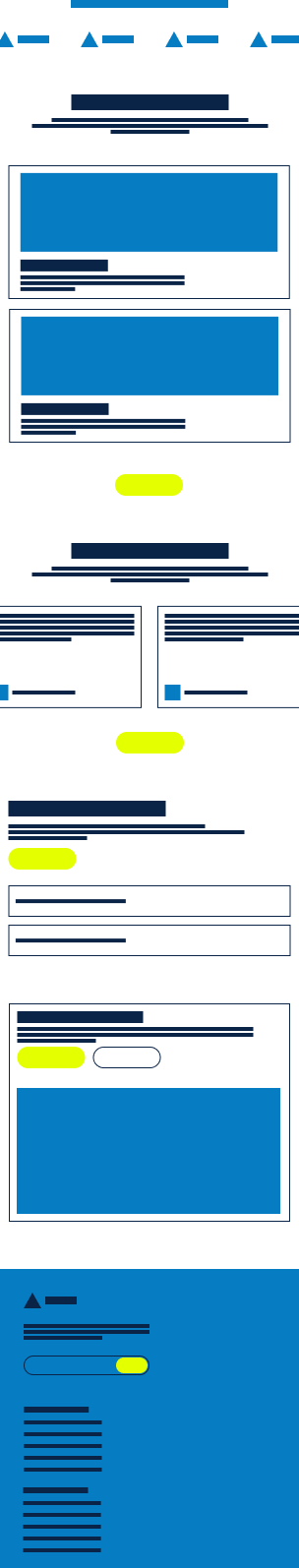 Website wireframe representing a broken website that Monkey Minds is fixing using their experience and knowledge on branding, tech and business.