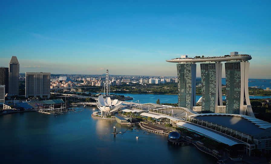 Singapore skyline and Marina Bay