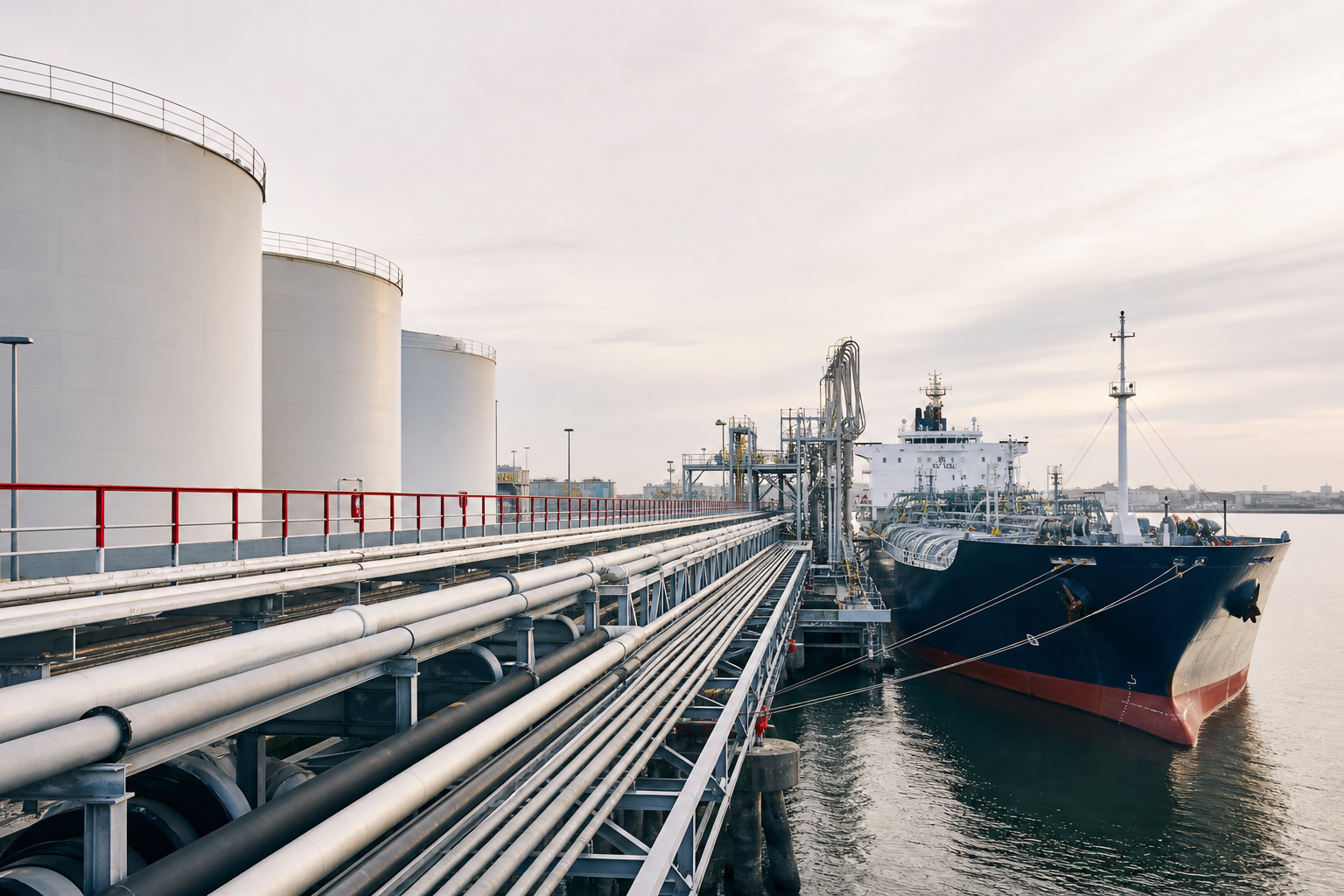 Refined products terminal and tanker