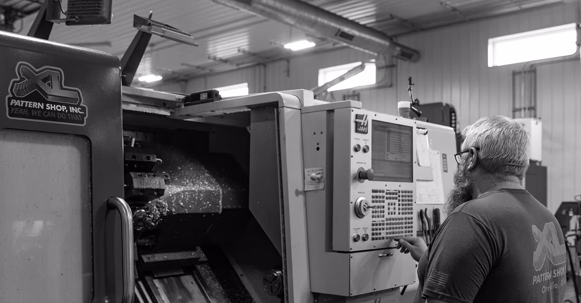 XL Pattern Shop machinist operating CNC equipment at the Orrville, Ohio manufacturing facility.