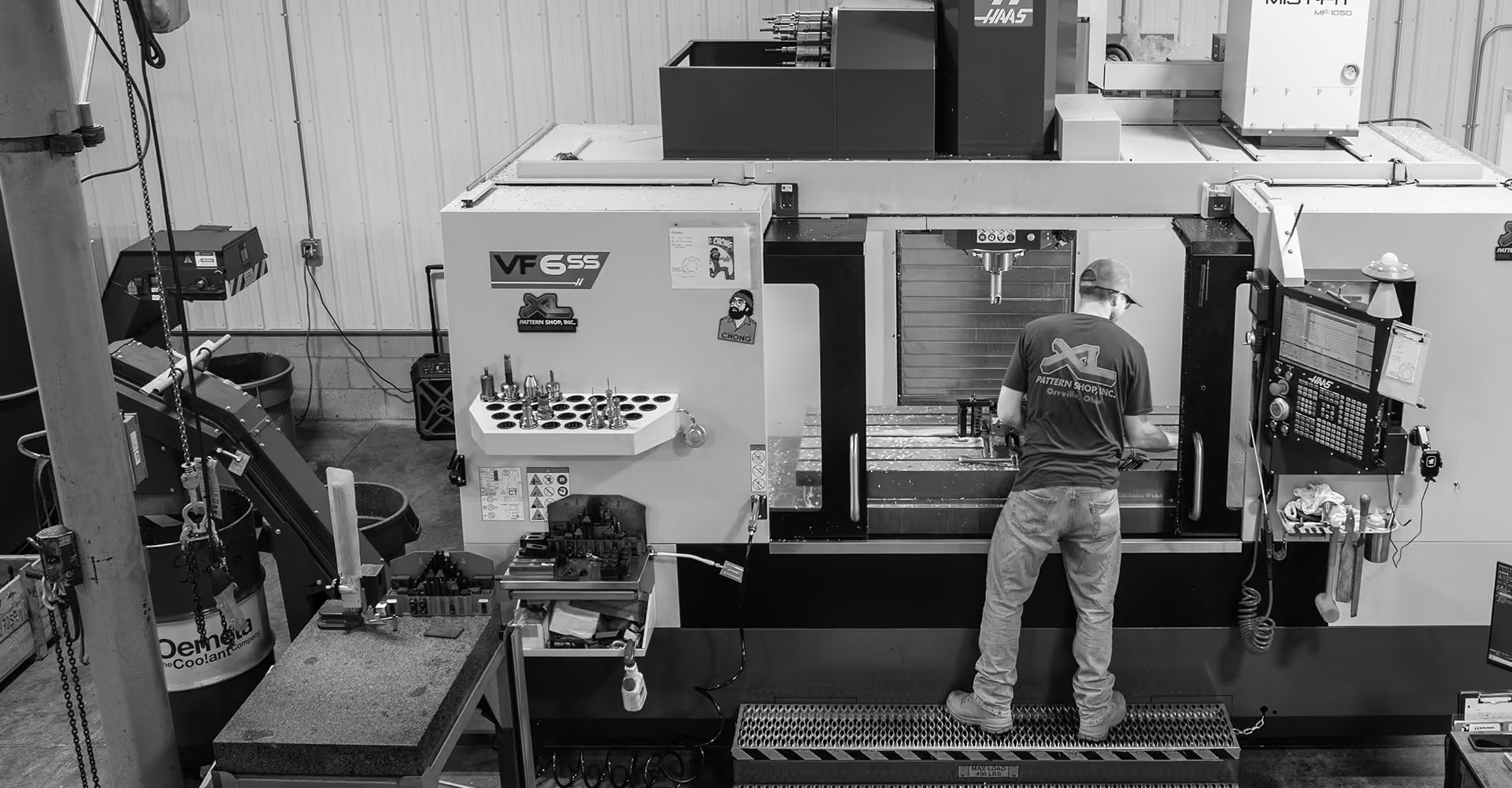 XL Pattern Shop manufacturing facility in Orrville, Ohio, featuring CNC machining equipment and production work areas.