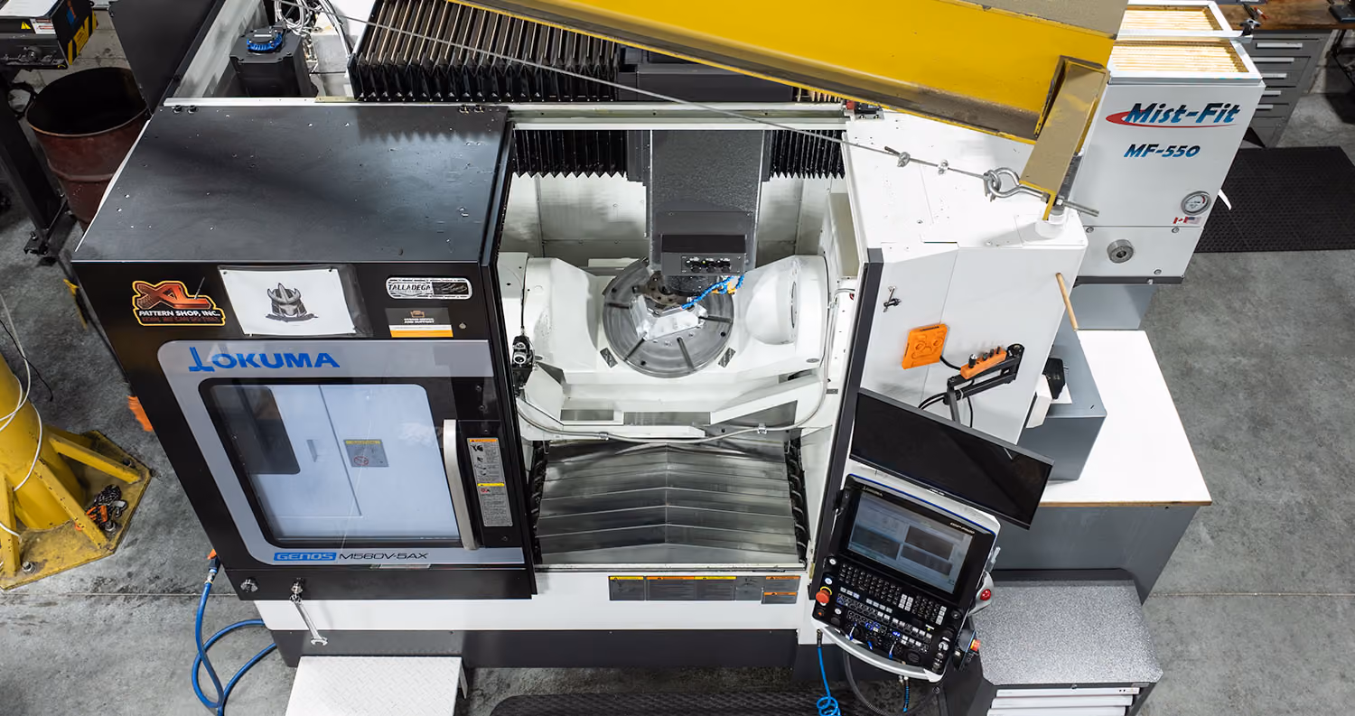 Okuma 5-axis CNC machining center at XL Pattern Shop in Orrville, Ohio.