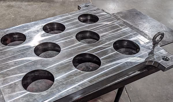 Precision billet and casting machining of a large metal component at XL Pattern Shop