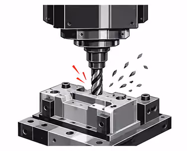 CNC machining a custom fixture in-house for precision manufacturing and production applications.