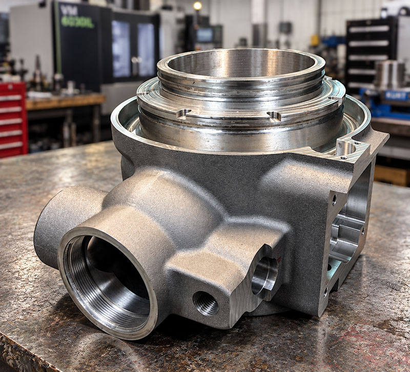 Precision-machined metal component produced for prototype and short-run CNC machining at XL Pattern Shop.