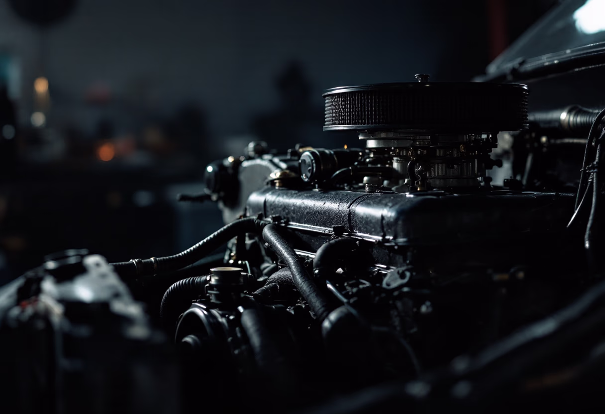 image of engine repair work