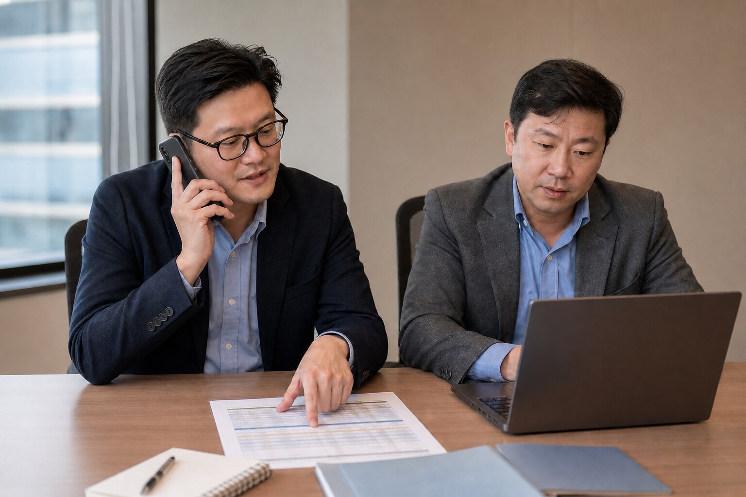 Meridian Energy colleagues coordinating shipping schedules in an office