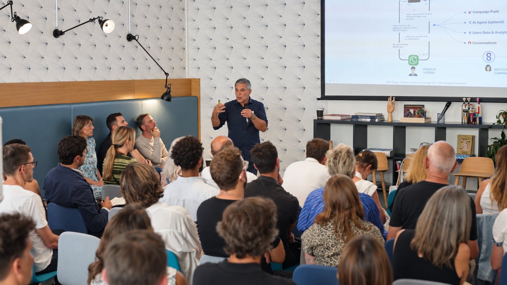 La salle des Conversational Marketing Talks chez SPACES Genève