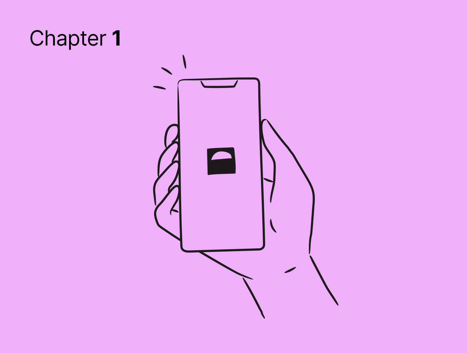 An image of a phone with 2 people having a conversation.