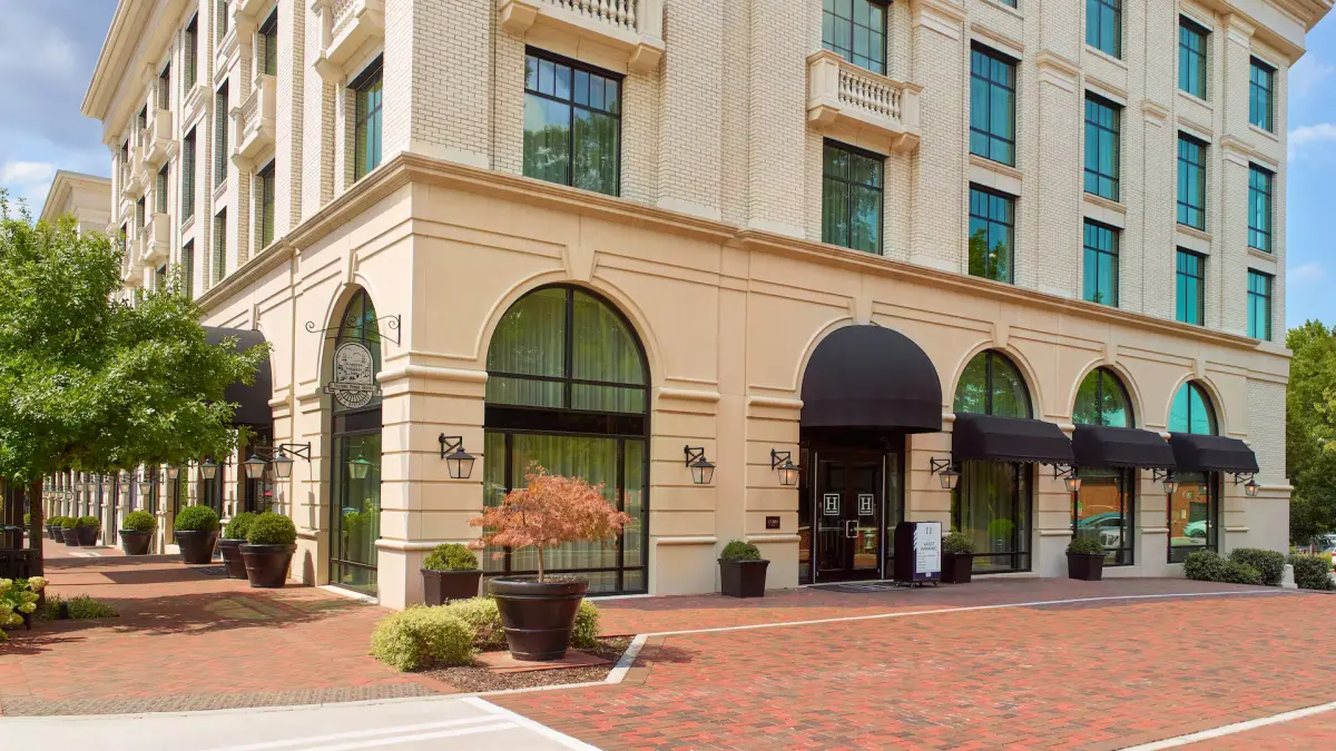 Exterior of The Hamilton Hotel in downtown Alpharetta, Georgia