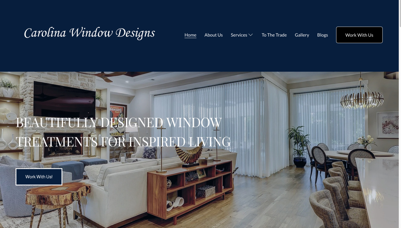 Carolina Window Designs website Screenshot