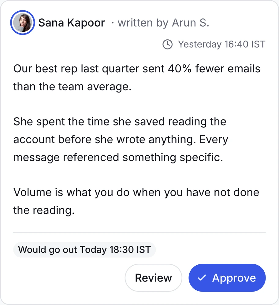 The approvals queue on a phone